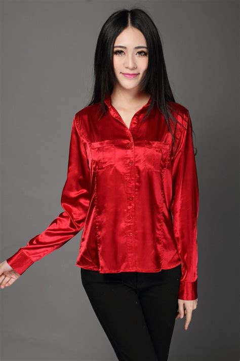 Plus Size Blouses Blouses For Women Satin Shirt Blouse Patterns Red Leather Jacket Casual