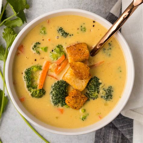 30 Minute Vegan Broccoli Cheese Soup Gluten Free Option