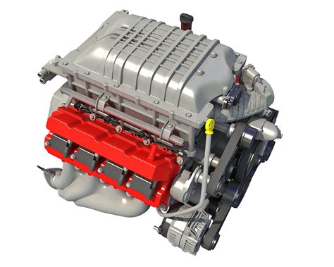 Dodge Supercharged Hemi V8 Engine 3d Model By 3d Horse