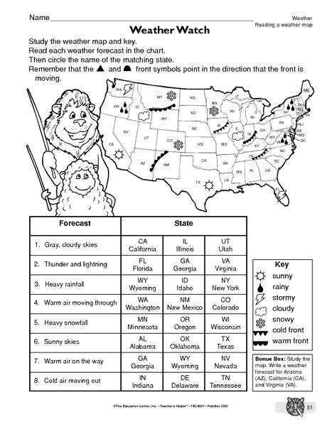 Reading A Weather Map Worksheet 4th Grade Time Zones Map