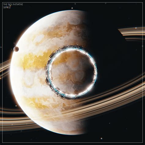 The Ringed Colony Of Far Saturn Orbit Rblender