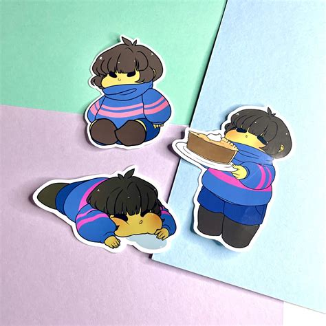 Undertale Baby Frisk Stickers Holographic Gloss Etsy