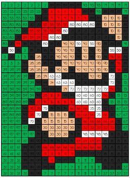 christmas math mystery picture  multiplication   peterson