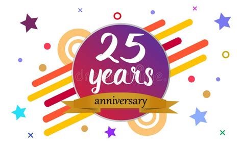 25 Years Anniversary A Big Company Celebrate Date Stock Vector