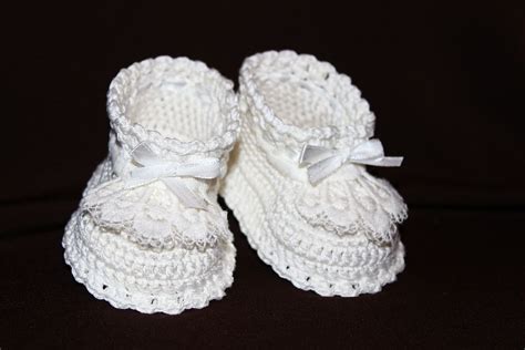 Christening Baby Booties Crochet Pattern