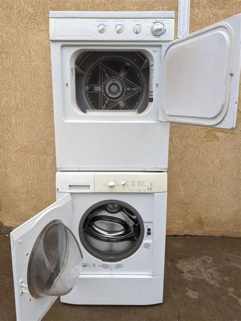 Installing a washer and dryer takes less time if there are already hookups in place. Front Load Stackable Washer Electric Dryer Stacked 220 ...