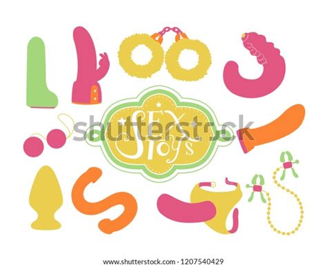 illustration different sex toys vibrator cuffs stock vector royalty free 1207540429 shutterstock
