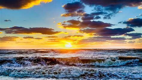 Обои море горизонт природа океан закат картинка на рабочий стол и фото бесплатно