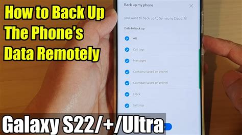 Galaxy S22s22ultra How To Back Up The Phones Data Remotely Youtube