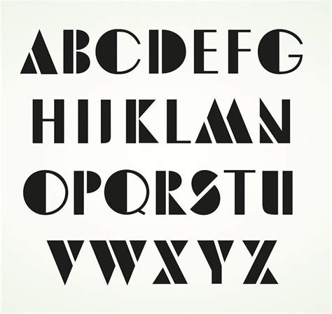 Retro Style Stencil Alphabet Art Deco Upper Case Letters Etsy Art