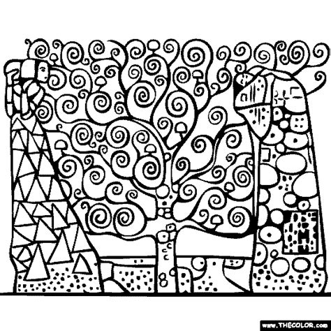 Gustav Klimts Tree Of Life Coloring Page Online Coloring Pages Free