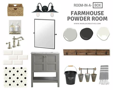 Farmhouse Powder Room Makeover | Modern farmhouse powder room, Powder room design, Powder room
