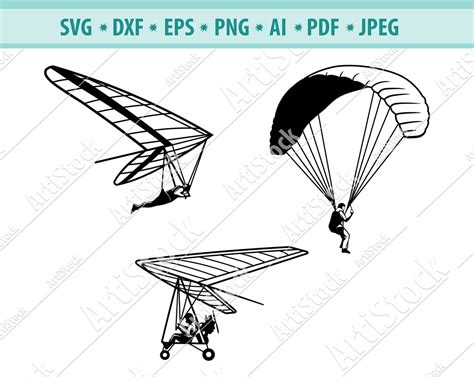 Parachute Svg File Paragliders Svg Powered Paraglider Svg Etsy