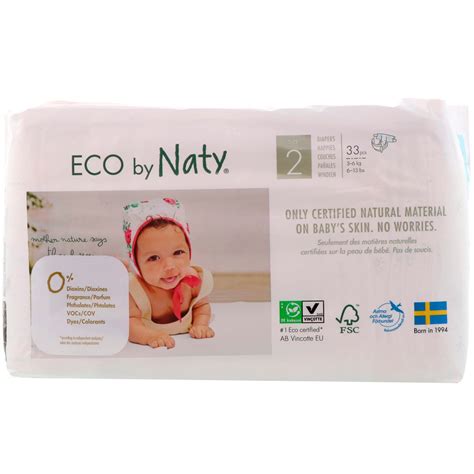 Naty Diapers For Sensitive Skin Size 2 6 13 Lbs 3 6 Kg 33 Diapers