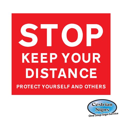Stop Keep Your Distance Floor Sticker Cestrian Signs