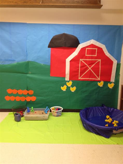 Vbs Farm Classroom With Sand Sensory Box And Duck Pond Bible School