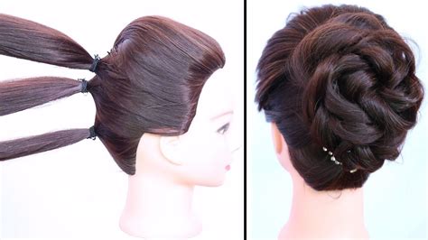 As for wedding hair updos, a low loop would be a nice choice, especially when you have bangs. easy messy bun with trick for gown, lehnga, party ...