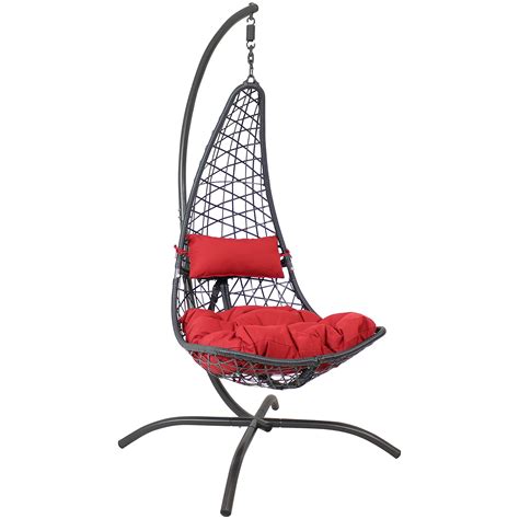 Buy Sunnydaze Phoebe Hanging Lounge Chair With Stand And Seat Cushions