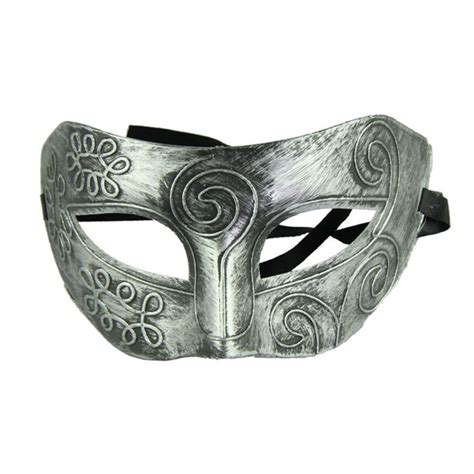 Halloween Party Facial Masquerade Mask Silver Retro Roman Gladiator
