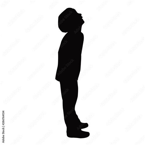 Boy Standing Silhouette Looking Up