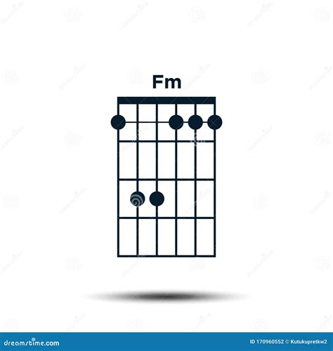 Fm Basic Guitar Chord Chart Icon Vector Template Stock Vector
