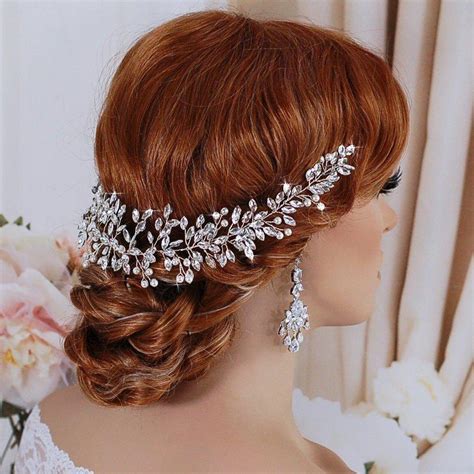 Bridal Hair Vine Wreath Rhinestone Crystal Pearl Headpiece Party Head