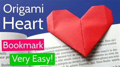 How To Make An Easy Very Easy Origami Heart Bookmark Tutorial