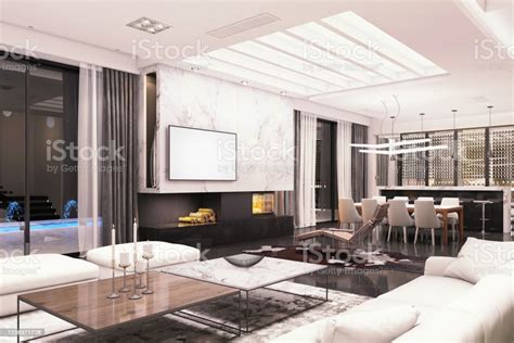 Modern Luxury Villa Interior Stock Photo Download Image Now Living