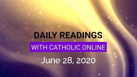 Catholic Daily Mass Reading Sunday 28 June 2020 5dailydevotional