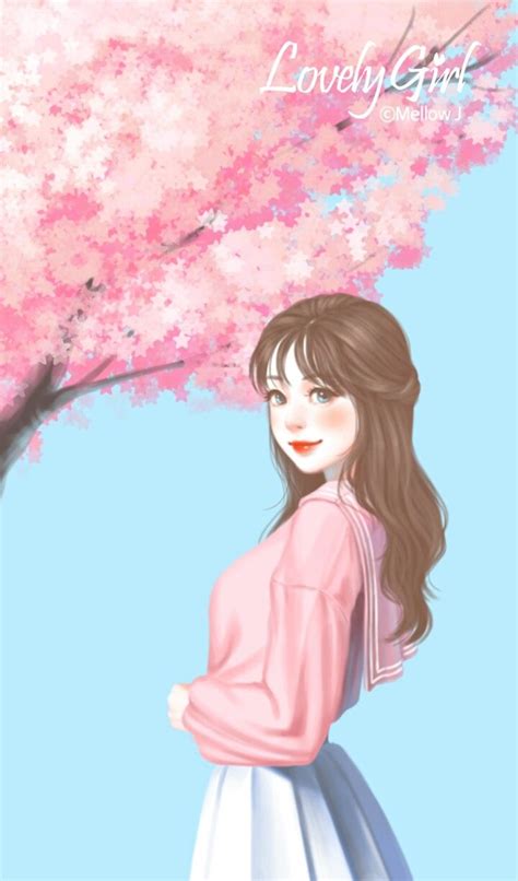 Pink Wallpaper Gambar Kartun Comel Korea Nor Syafiqah Ilustracoes