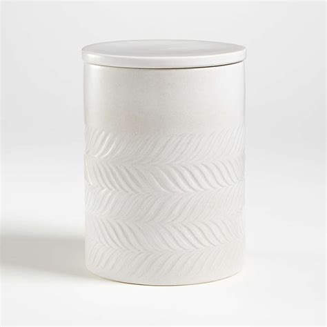 Fern Mid Century Modern Large White Ceramic Kitchen Canister Reviews