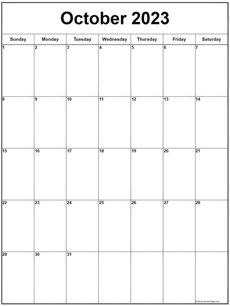 Free Printable October 2023 Calendar Printable Calendar 2023