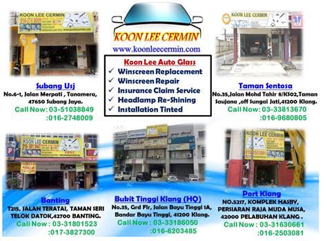 Automotive repair centre in puchong. KOON LEE AUTO GLASS SDN BHD (KEDAI CERMIN KERETA) - CarKaki.my