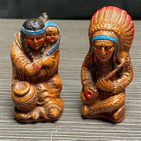 1947 Coeur Dalene Idaho Indian Chief And Squaw Papoose Salt And Pepper Shakers Mpiのebay公認海外通販｜セカイモン