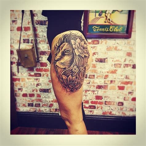 25 Best Detailed Lion Thigh Tattoos Images On Pinterest