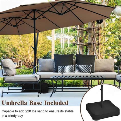 15 Ft Ultra Large Double Sided Steel Outdoor Market Patio Umbrella With