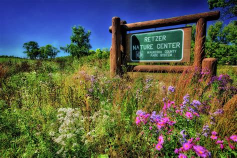 Retzer Nature Center Sign And Wildflowers Photograph By Jennifer