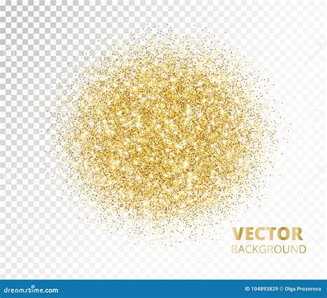 Sparkling Circle Golden Glitter Explosion Vector Dust On Transparent