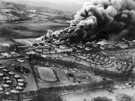 The View From An Imperial Japanese Navy Bomber During The Attack On Pearl Harbor December 7