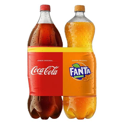 kit refrigerante coca cola original fanta laranja 2l cada pão de açúcar