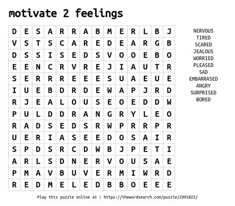 Download Word Search On Motivate 2 Feelings