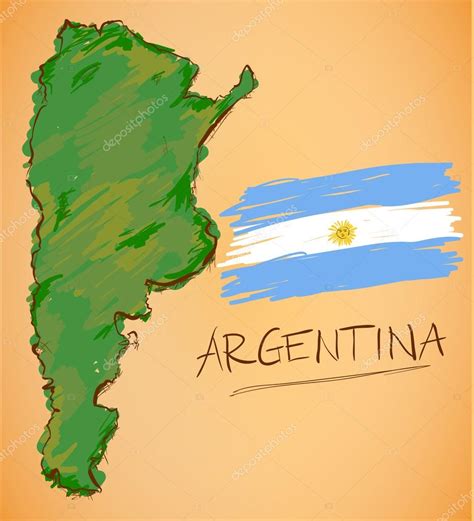 Mapa De Argentina Y Vector De Bandera Nacional 2023