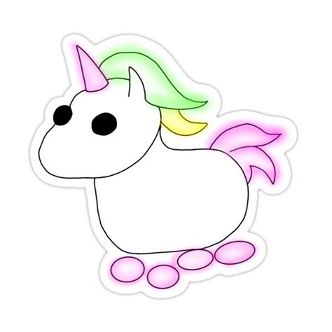 Adopt Me Neon Unicorn Sticker By Bbstickersart Unicorn Stickers