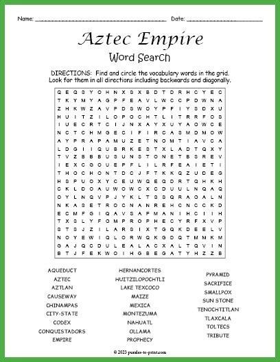 World History Word Search Puzzles