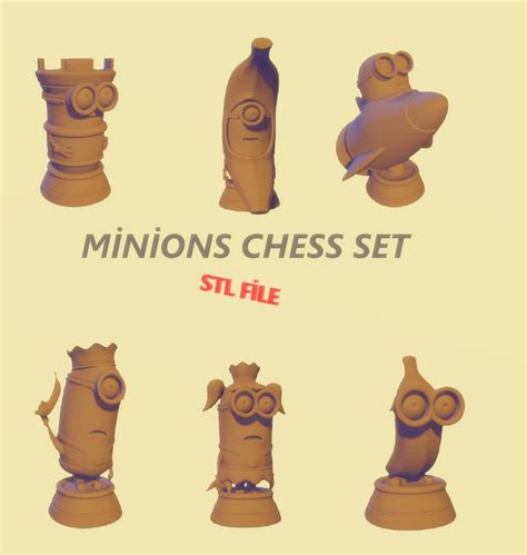 Minion Chess Set Stl File Etsy Uk