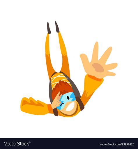 Smiling Skydiver Man Falling Through The Air Vector Image