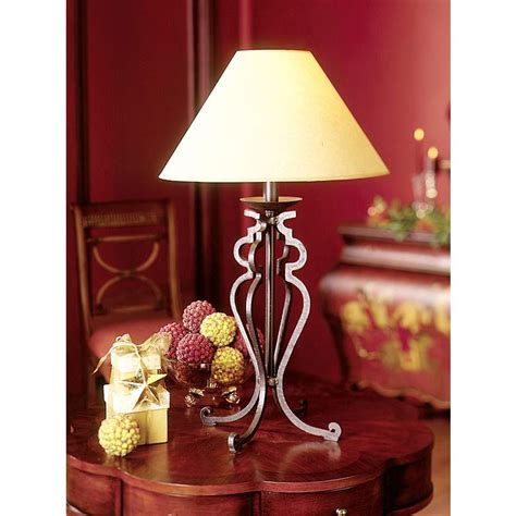 Well built, artistic design rustic wrought iron lamp. Open Scroll Rustic Wrought Iron Table Lamp - #88553 ...