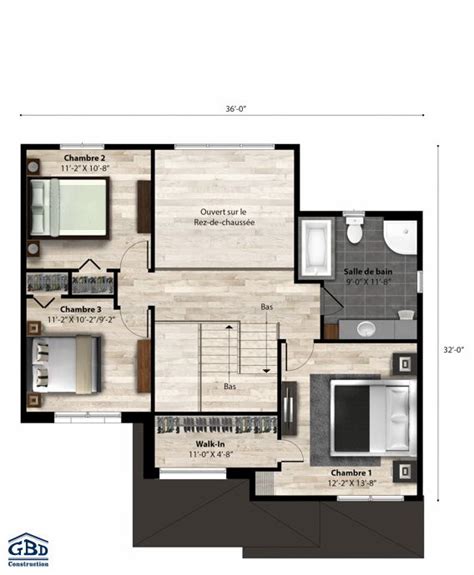 The Floor Plan For A Two Bedroom Apartment With An Attached Bathroom