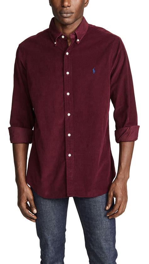 Polo Ralph Lauren Classic Fit Corduroy Shirt In Classic Red Modesens