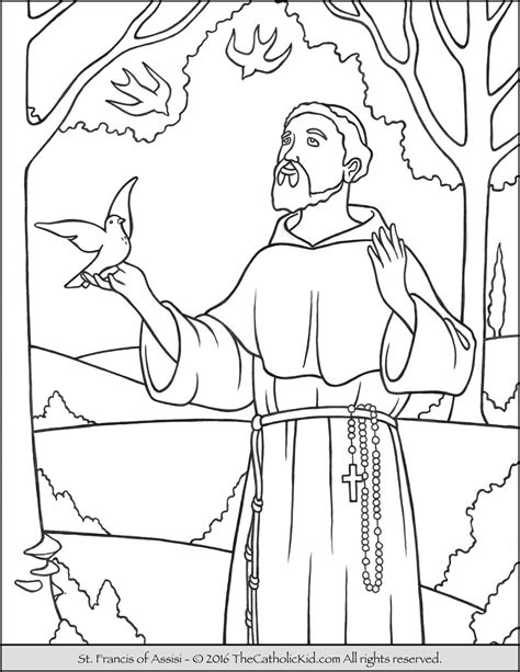 Saint francis xavier was born in a castle in spain. Saint Francis Coloring Page - The Catholic Kid - Catholic ...